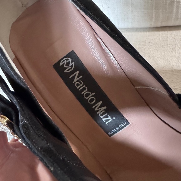 Nando Muzi Vintage Women’s Black Suede Heel Pumps Size 36 - Picture 9 of 10